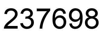 Número 237698 imagen negro