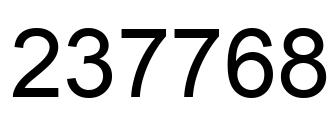 Number 237768 black image