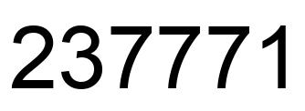 Number 237771 black image