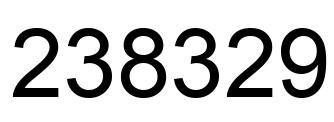 Number 238329 black image