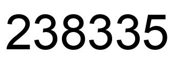Number 238335 black image