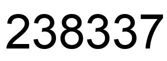 Number 238337 black image