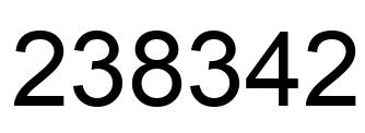 Number 238342 black image