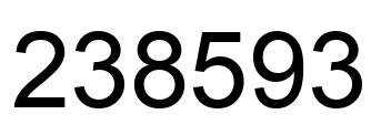 Number 238593 black image