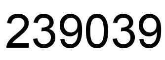 Number 239039 black image
