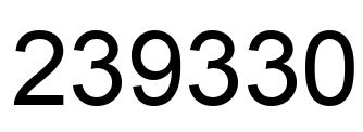 Number 239330 black image