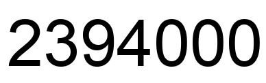 Número 2394000 imagen negro