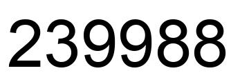 Number 239988 black image