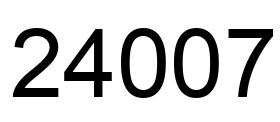 Number 24007 black image
