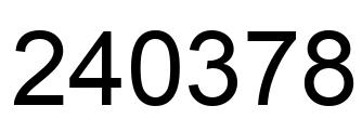 Number 240378 black image