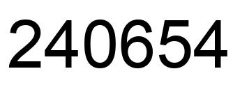 Number 240654 black image