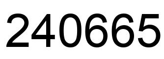 Number 240665 black image