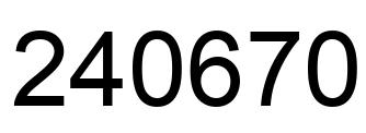 Number 240670 black image