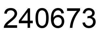 Number 240673 black image