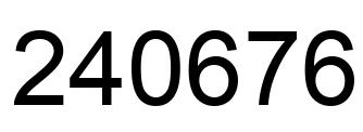 Number 240676 black image