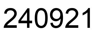 Number 240921 black image