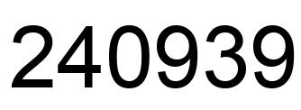 Number 240939 black image