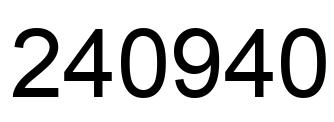 Number 240940 black image