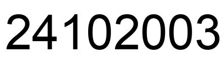 Number 24102003 black image