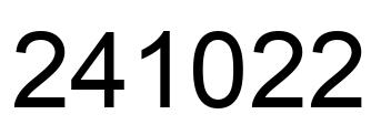 Número 241022 imagen negro