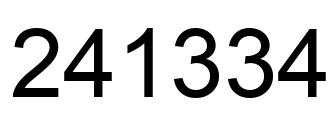 Number 241334 black image