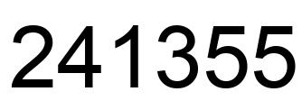 Number 241355 black image