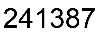 Number 241387 black image