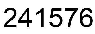 Number 241576 black image