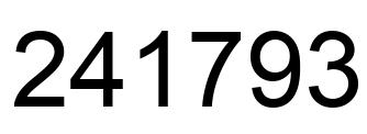 Number 241793 black image