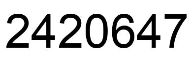 Number 2420647 black image
