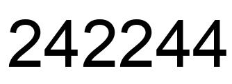 Number 242244 black image