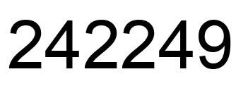 Number 242249 black image