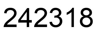 Number 242318 black image