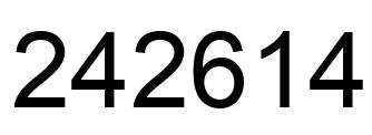 Number 242614 black image