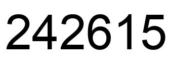 Number 242615 black image