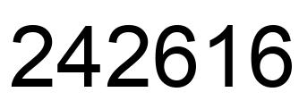 Number 242616 black image
