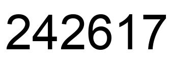 Number 242617 black image
