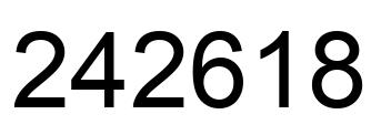 Number 242618 black image