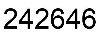 Number 242646 black image