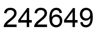 Number 242649 black image