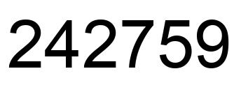 Number 242759 black image