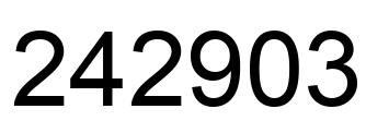 Number 242903 black image