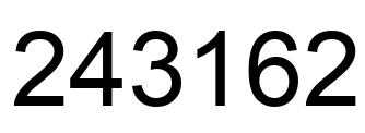 Number 243162 black image