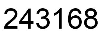 Number 243168 black image