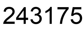 Number 243175 black image