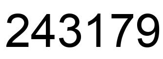 Number 243179 black image