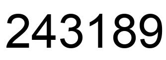 Number 243189 black image