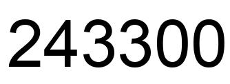Number 243300 black image