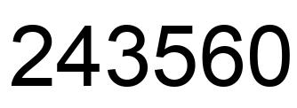 Number 243560 black image