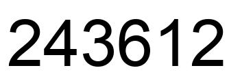 Number 243612 black image